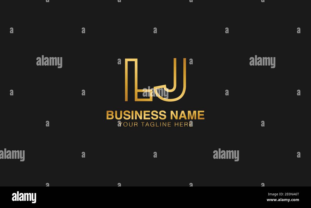 LJ L J initial based letter typography logo design vector Stock Vector