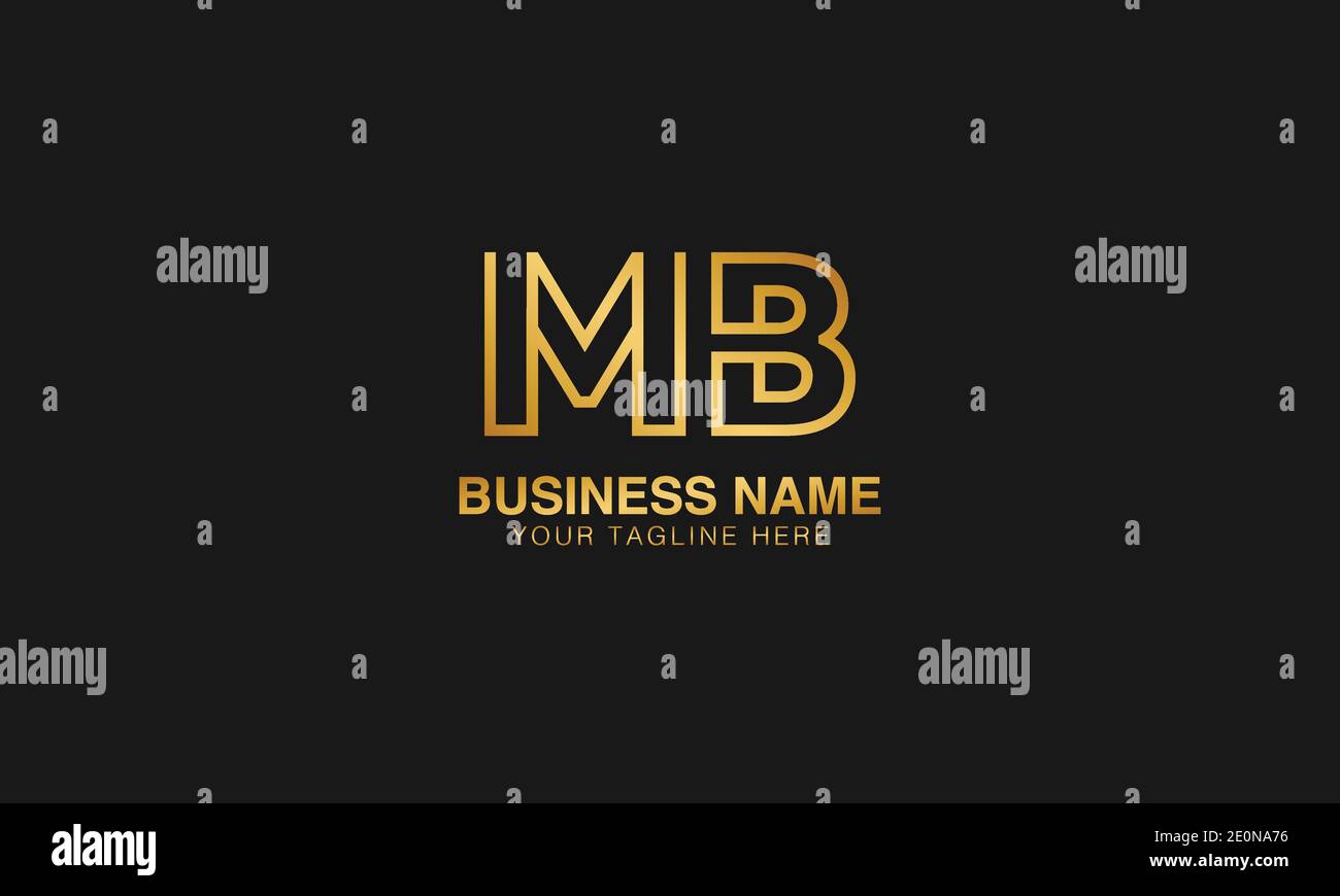 MB M B initial based letter typography logo design vector Stock Vector