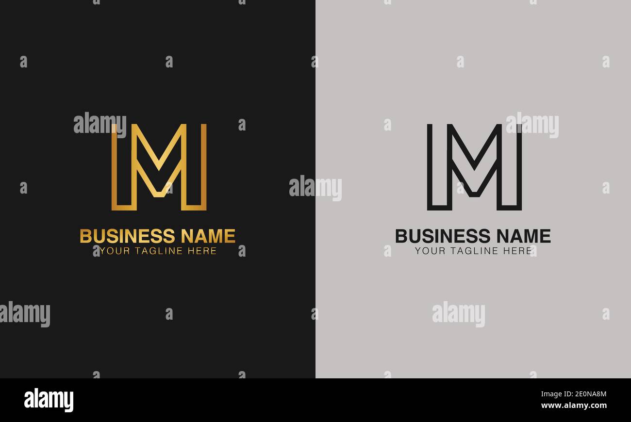 M MM initial based letter typography logo design vector Stock Vector