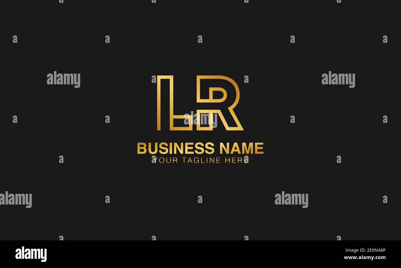LR L R initial based letter typography logo design vector Stock Vector ...