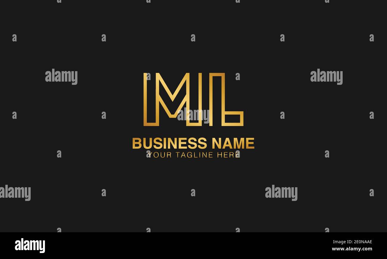 ML M L initial based letter typography logo design vector Stock Vector