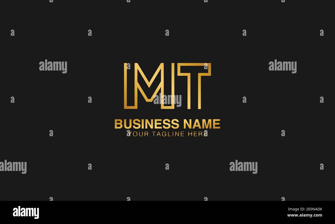 MT M T initial based letter typography logo design vector Stock Vector