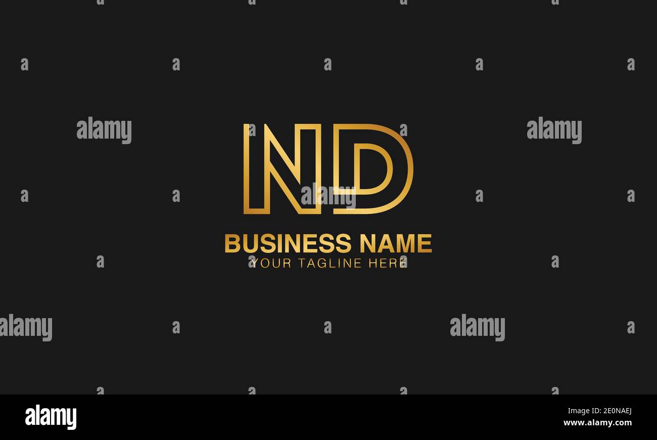 ND N D initial based letter typography logo design vector Stock Vector