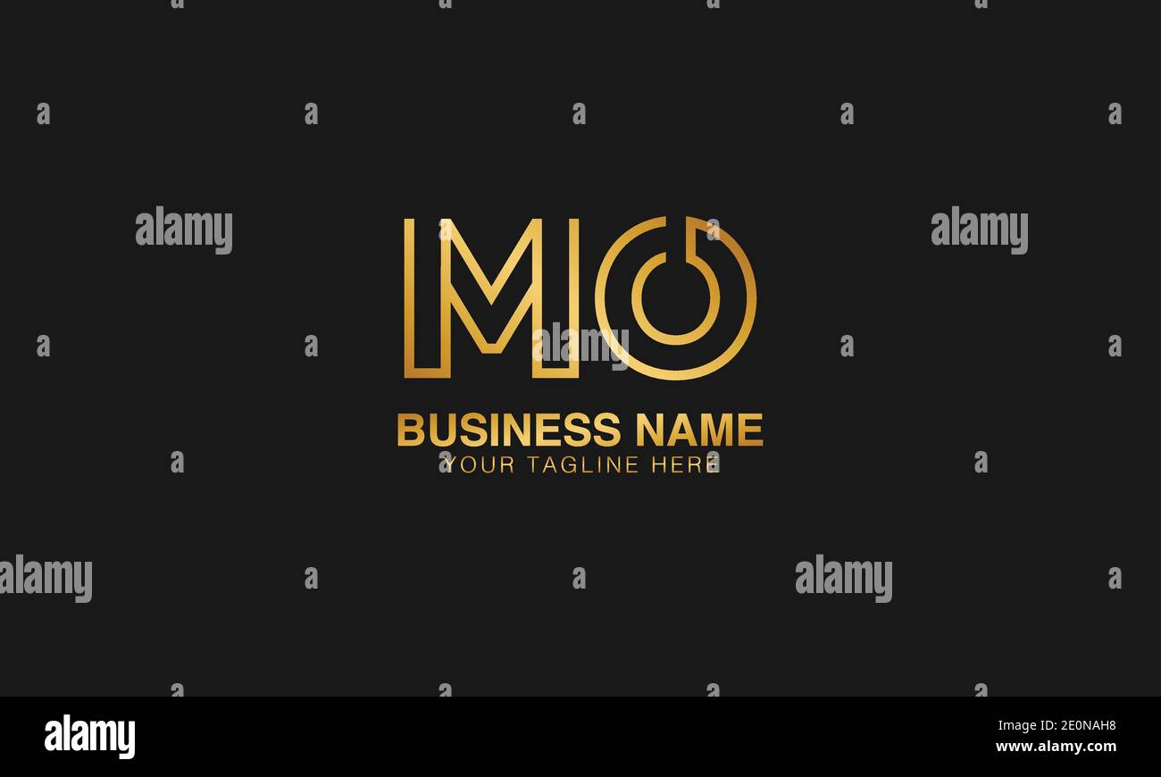 MO M O initial based letter typography logo design vector Stock Vector