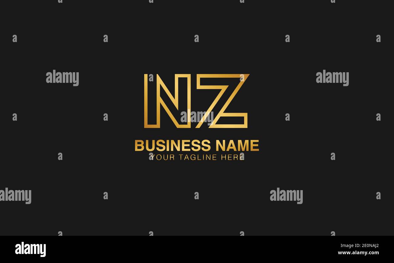NZ N Z initial based letter typography logo design vector Stock Vector