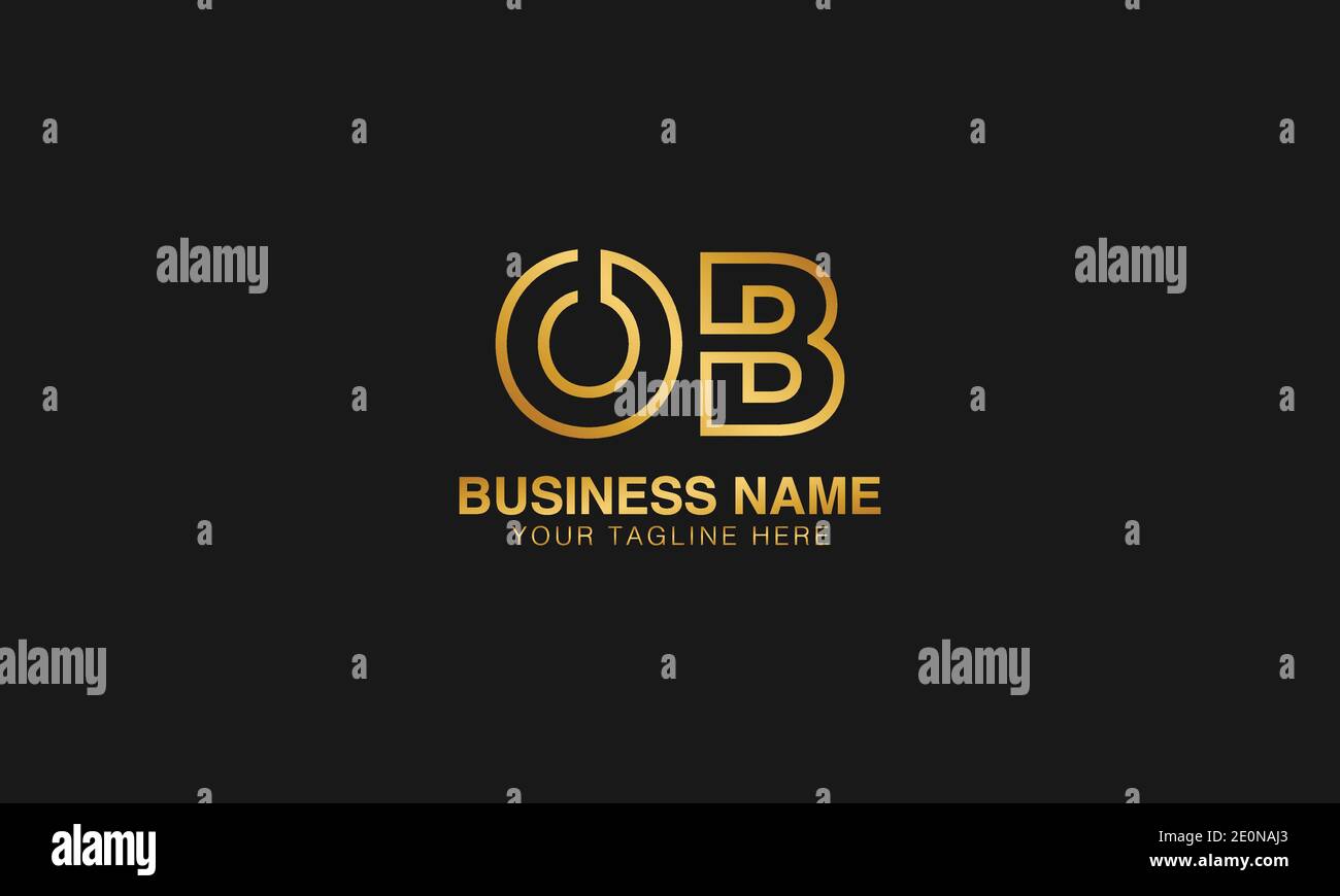 OB O B initial based letter typography logo design vector Stock Vector