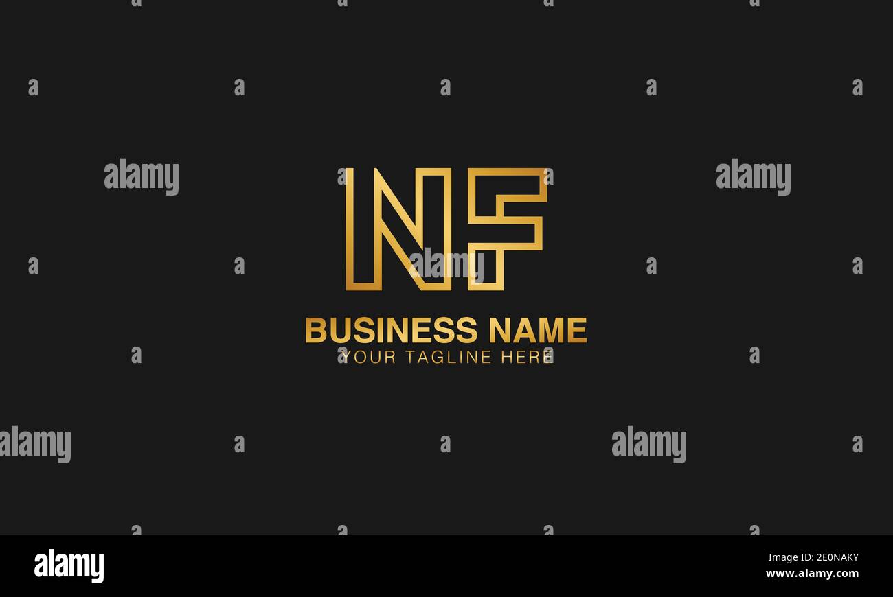 NF N  F initial based letter typography logo design vector Stock Vector