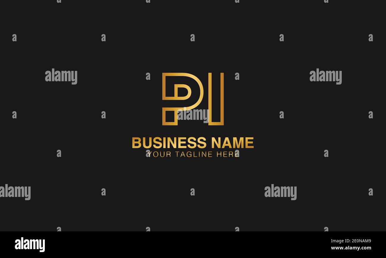 PI P I initial based letter typography logo design vector Stock Vector