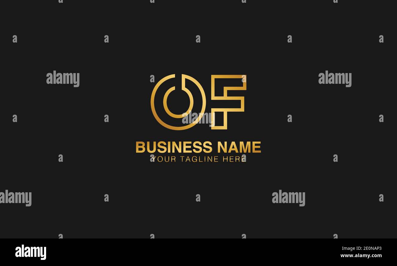 OF O F initial based letter typography logo design vector Stock Vector ...