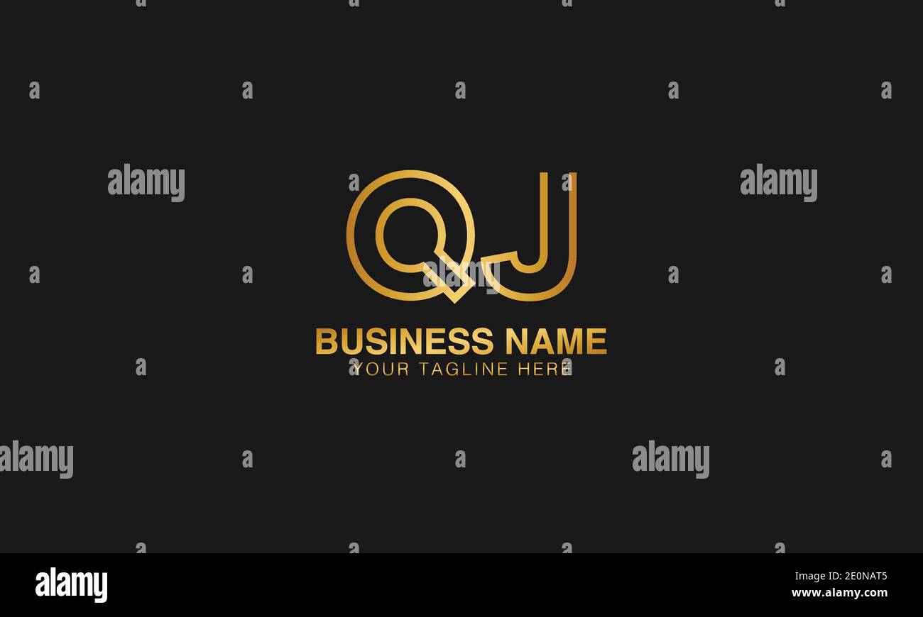 QJ Q J initial based letter typography logo design vector Stock Vector