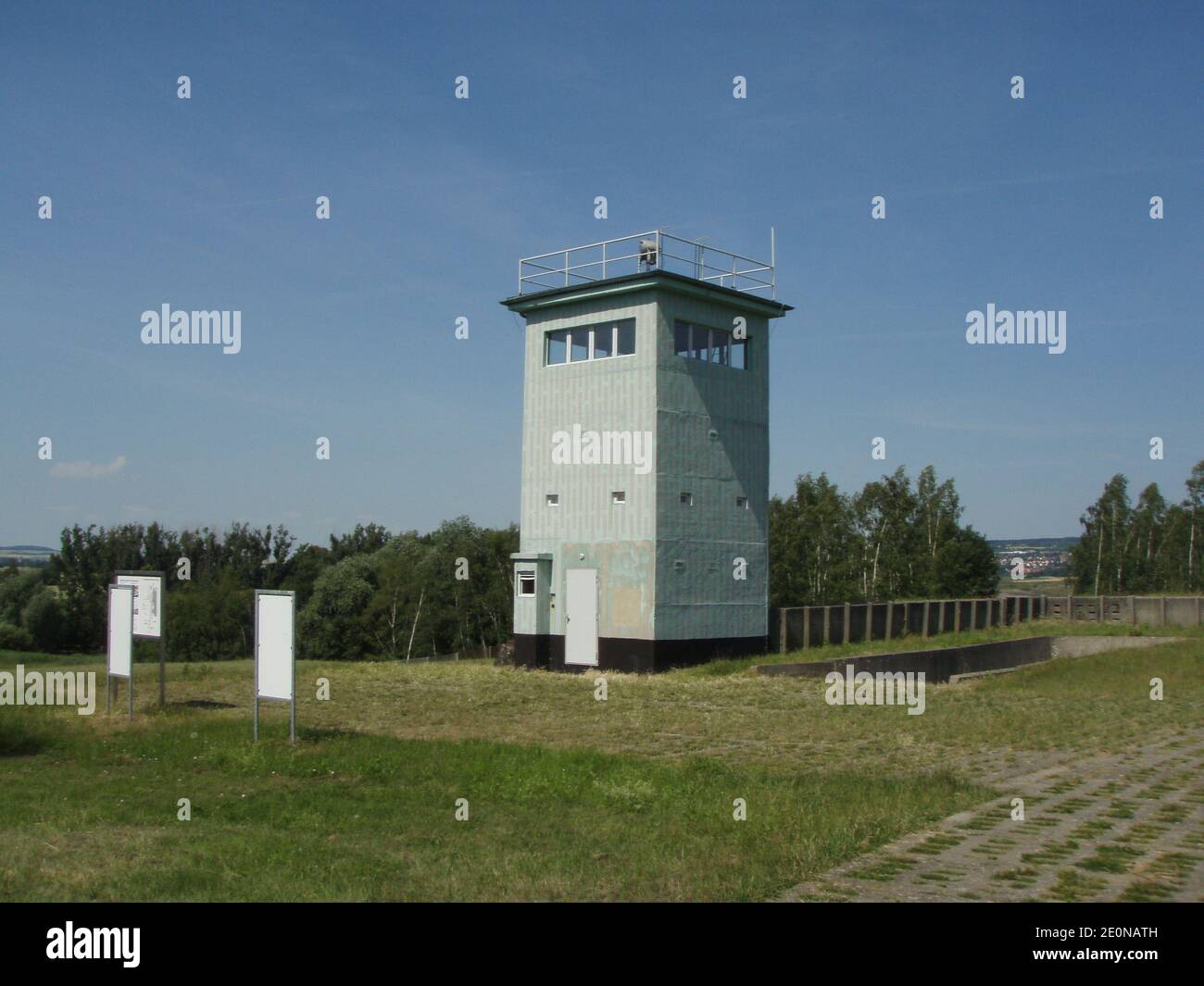 A memory on a divided Germany, the boarder tower in Hötensleben Stock Photo
