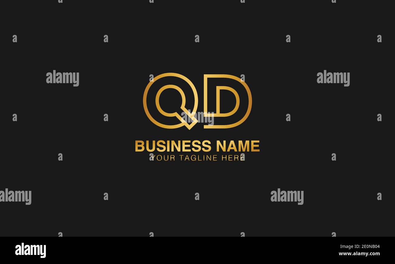 QD Q D  initial based letter typography logo design vector Stock Vector