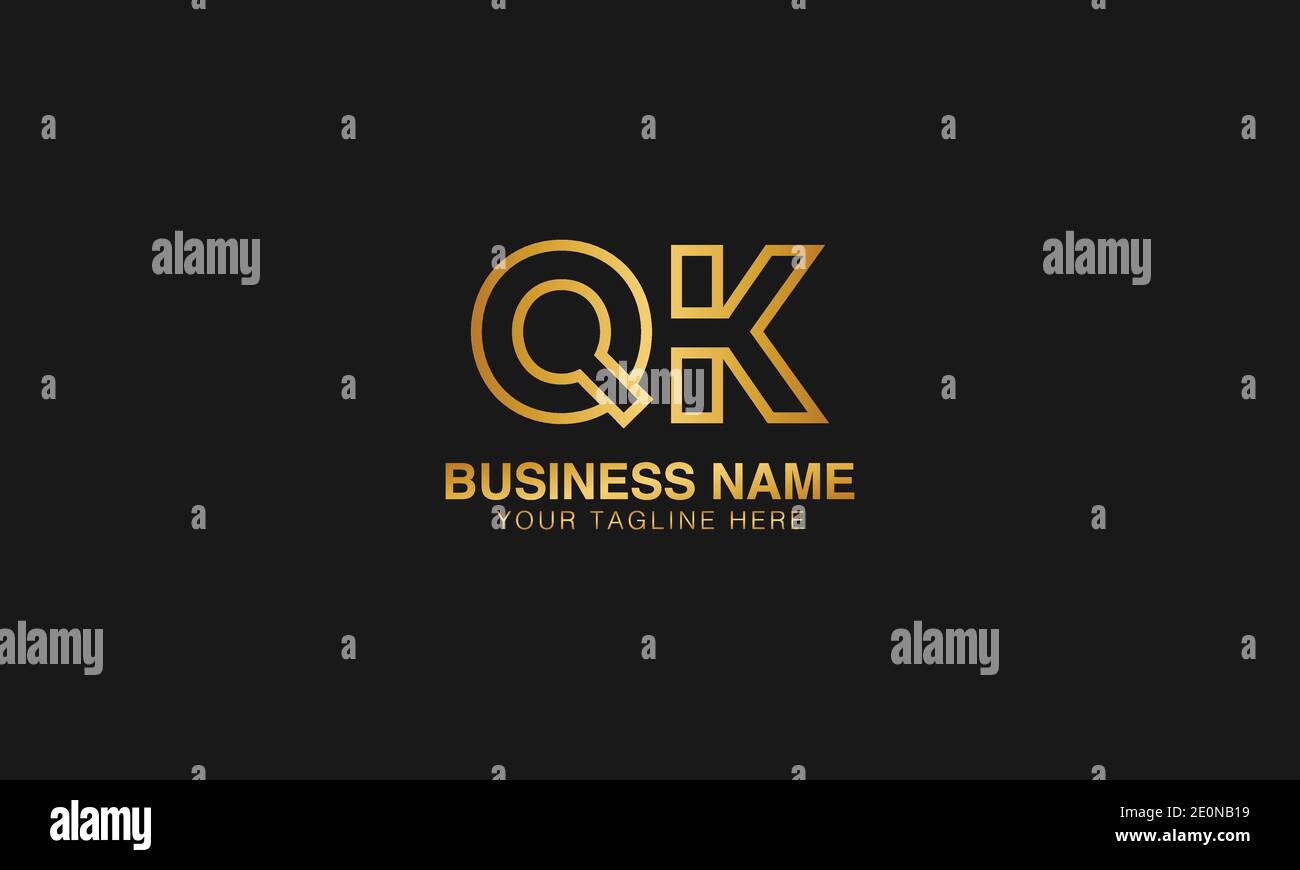QK Q K initial based letter typography logo design vector Stock Vector
