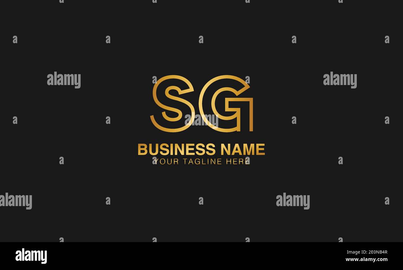 SG S G initial based letter typography logo design vector Stock Vector