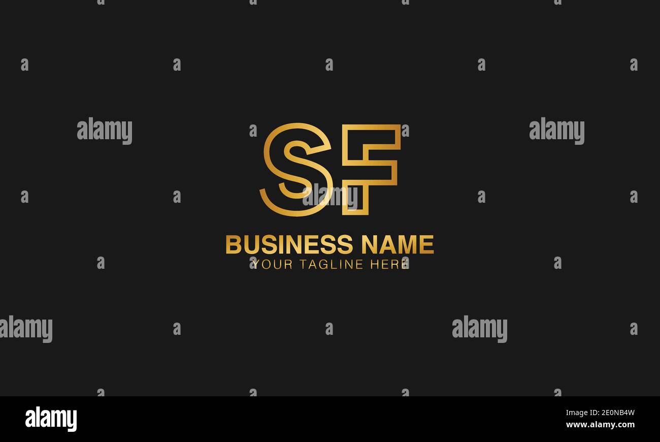 SF S  F initial based letter typography logo design vector Stock Vector