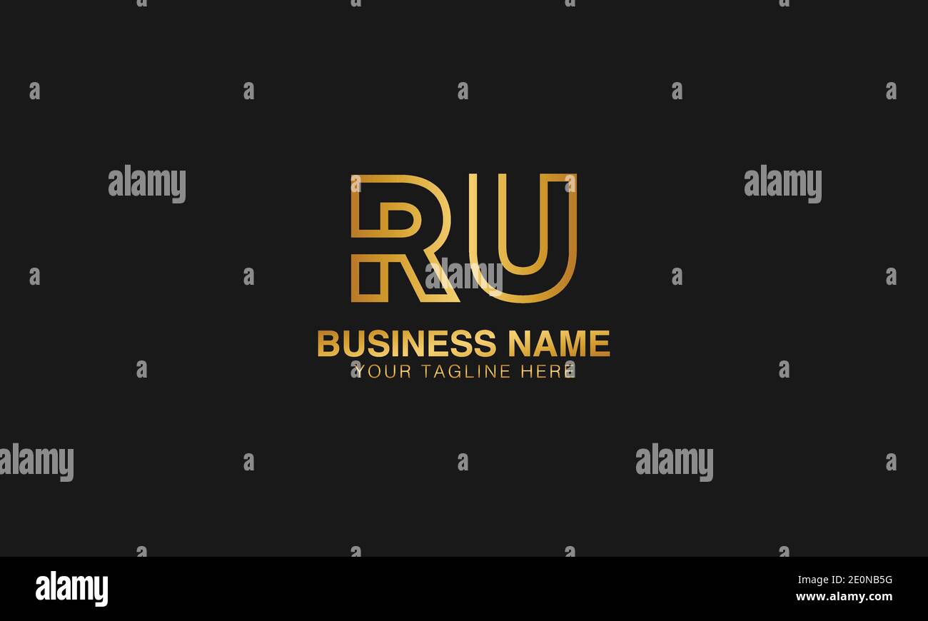 RU R U initial based letter typography logo design vector Stock Vector