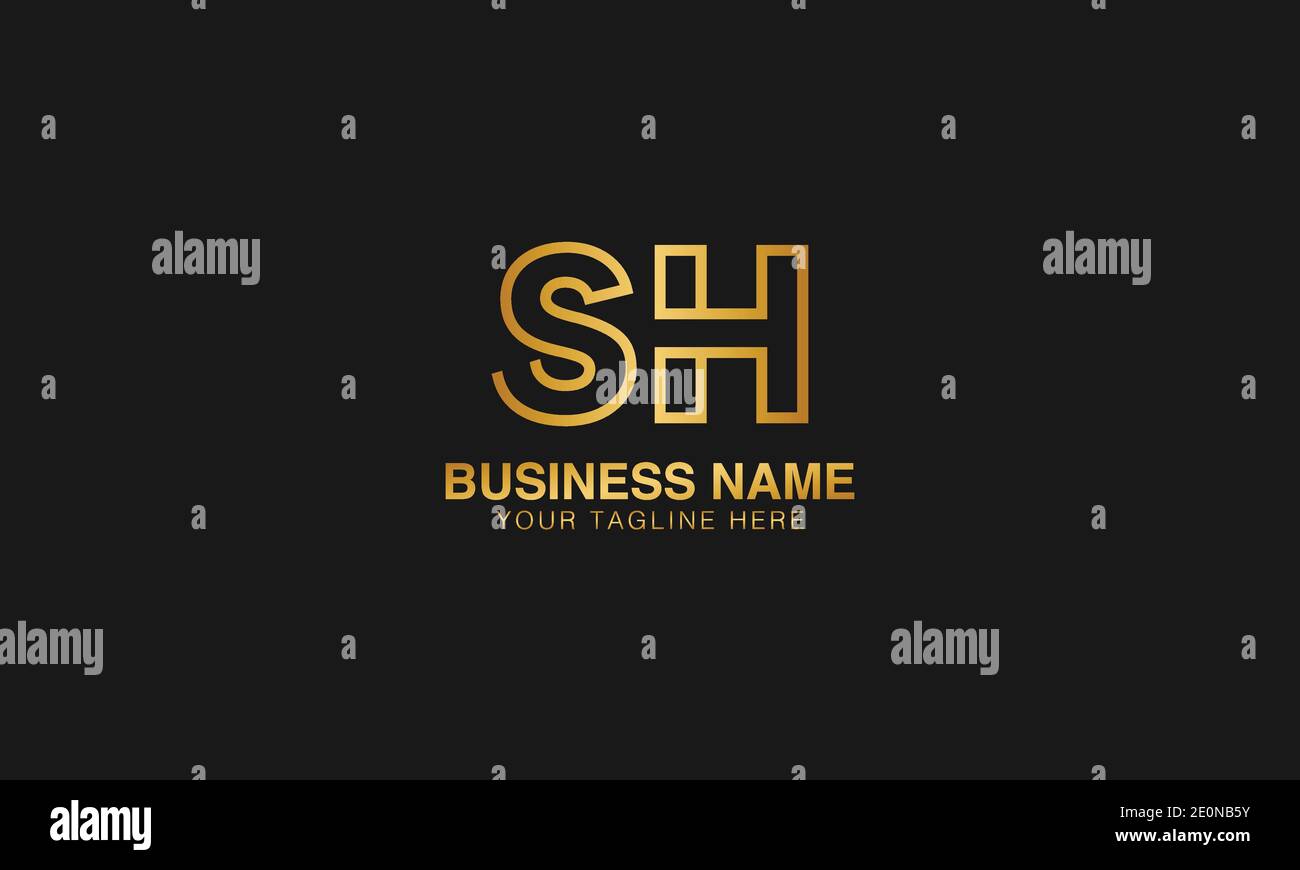 SH S H initial based letter typography logo design vector Stock Vector ...