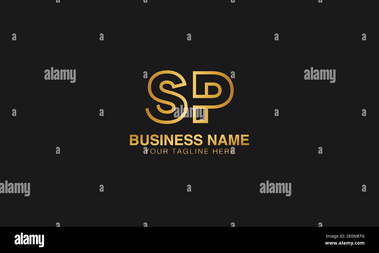 SP S P initial based letter typography logo design vector Stock Vector