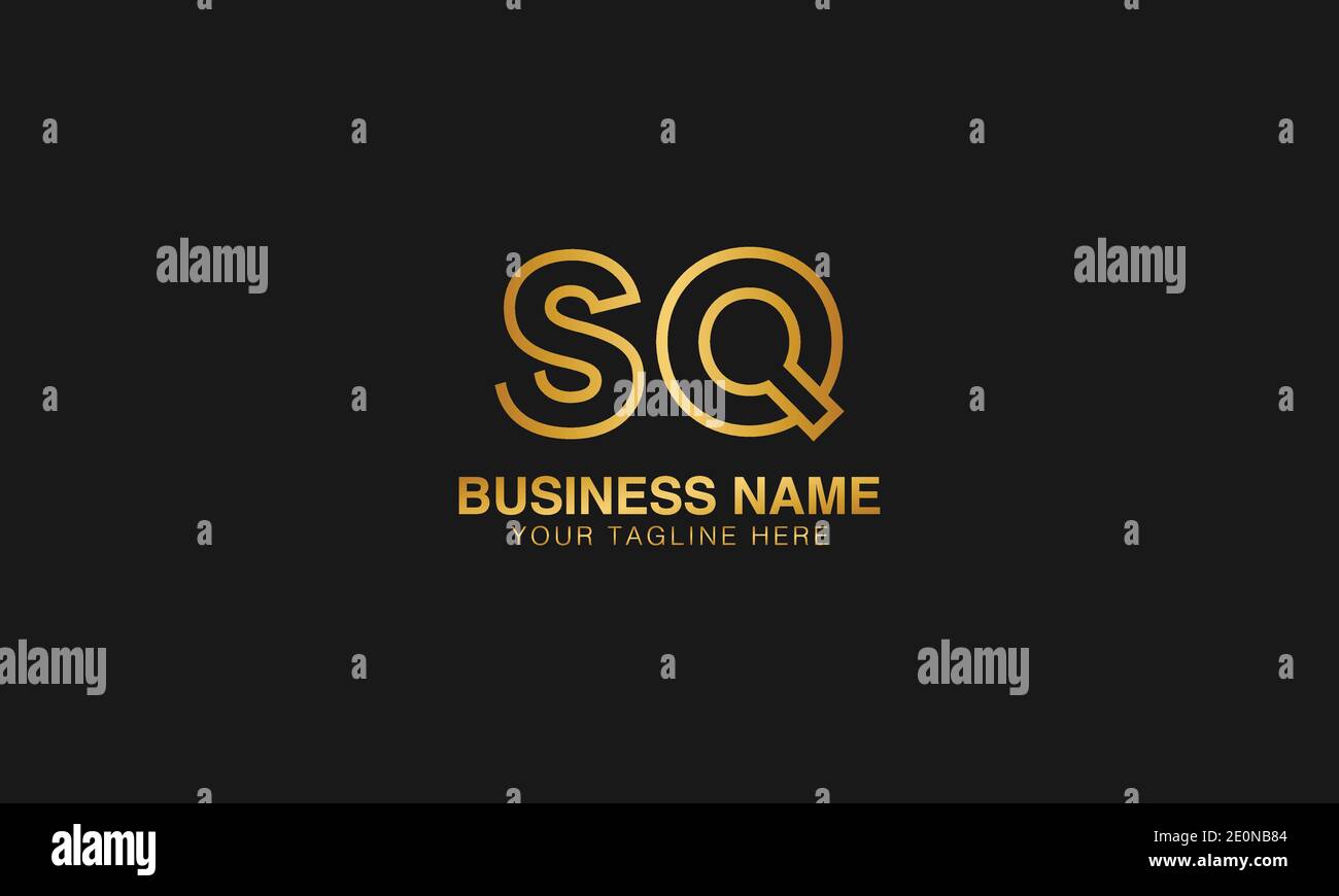 SQ S Q  initial based letter typography logo design vector Stock Vector
