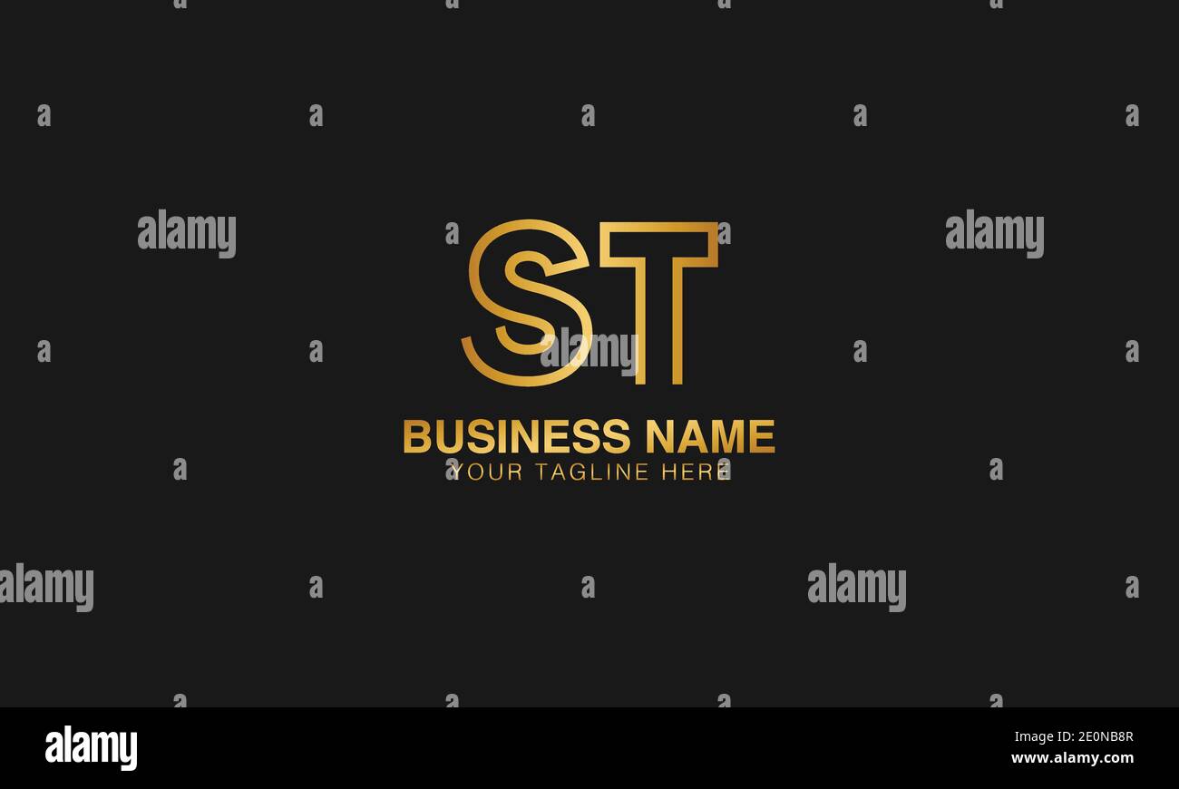 ST S  T initial based letter typography logo design vector Stock Vector