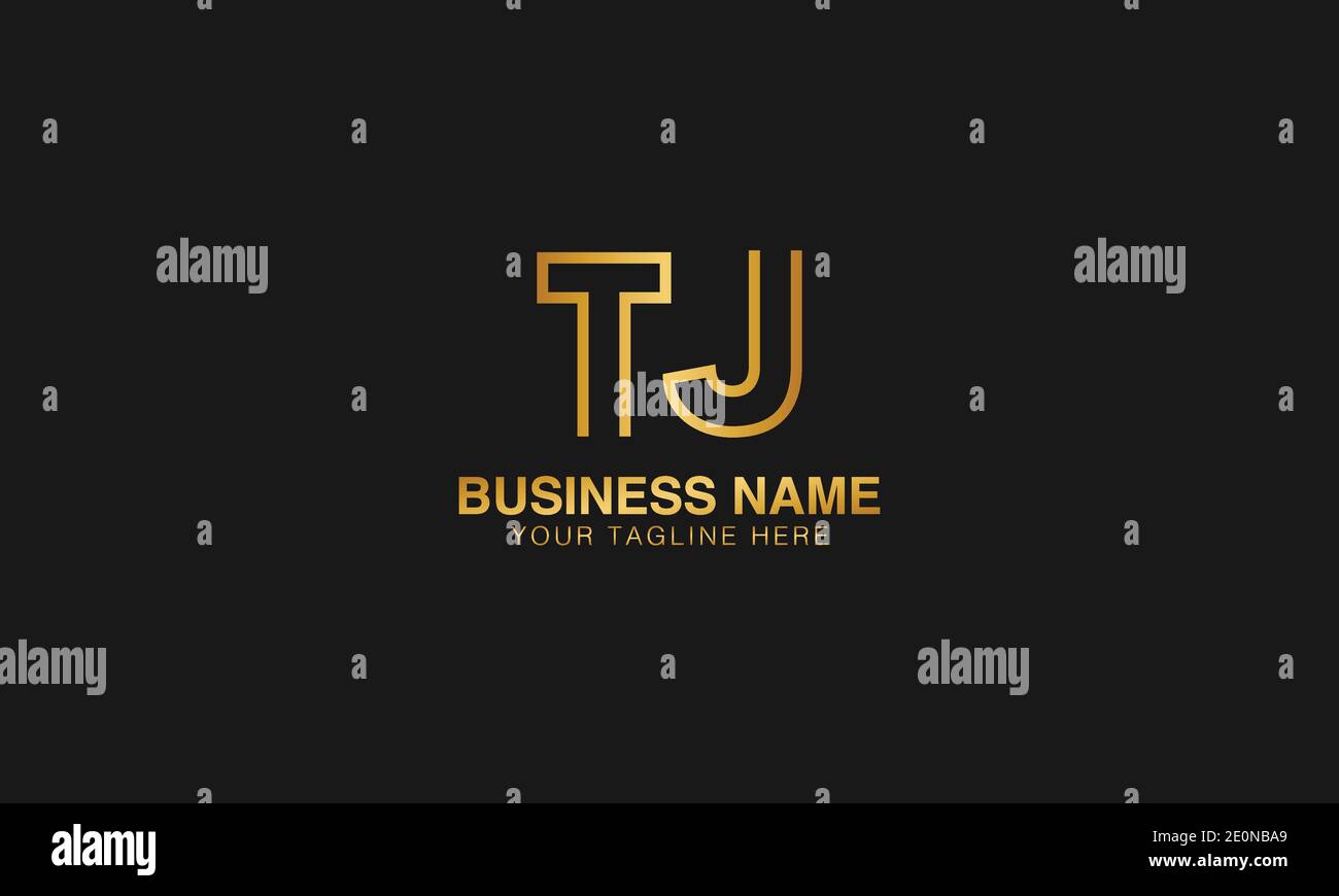 TJ T J  initial based letter typography logo design vector Stock Vector