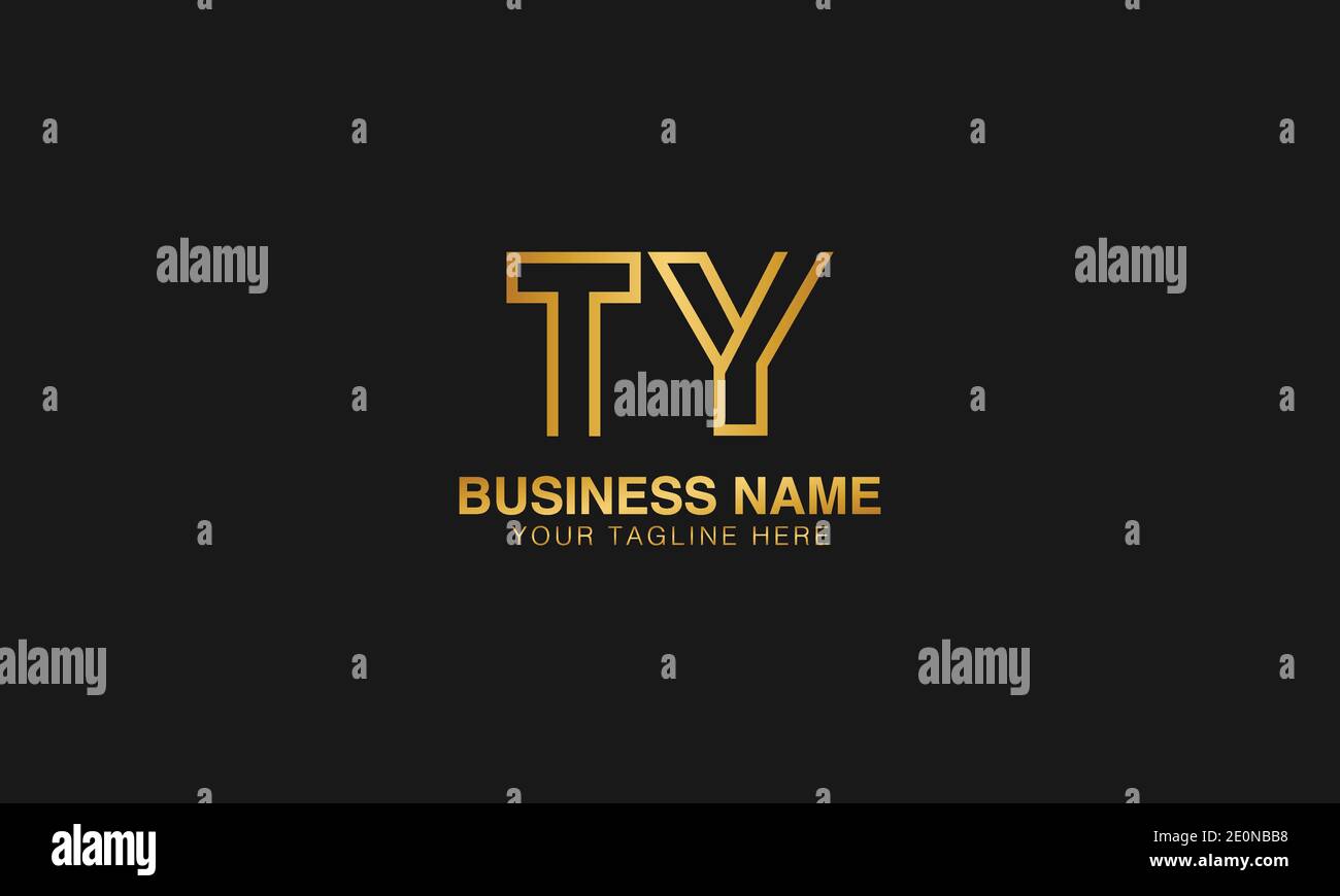 TY T Y initial based letter typography logo design vector Stock Vector