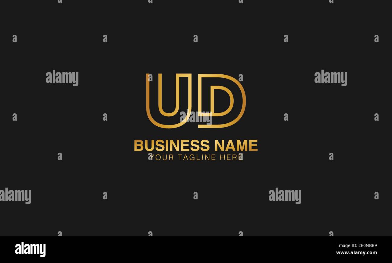 UD U D initial based letter typography logo design vector Stock Vector