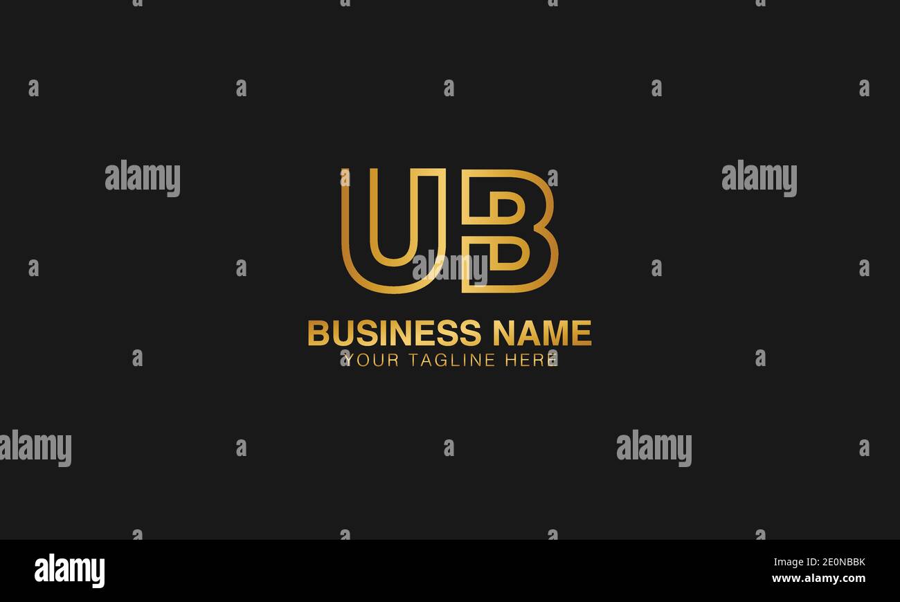 UB U B initial based letter typography logo design vector Stock Vector