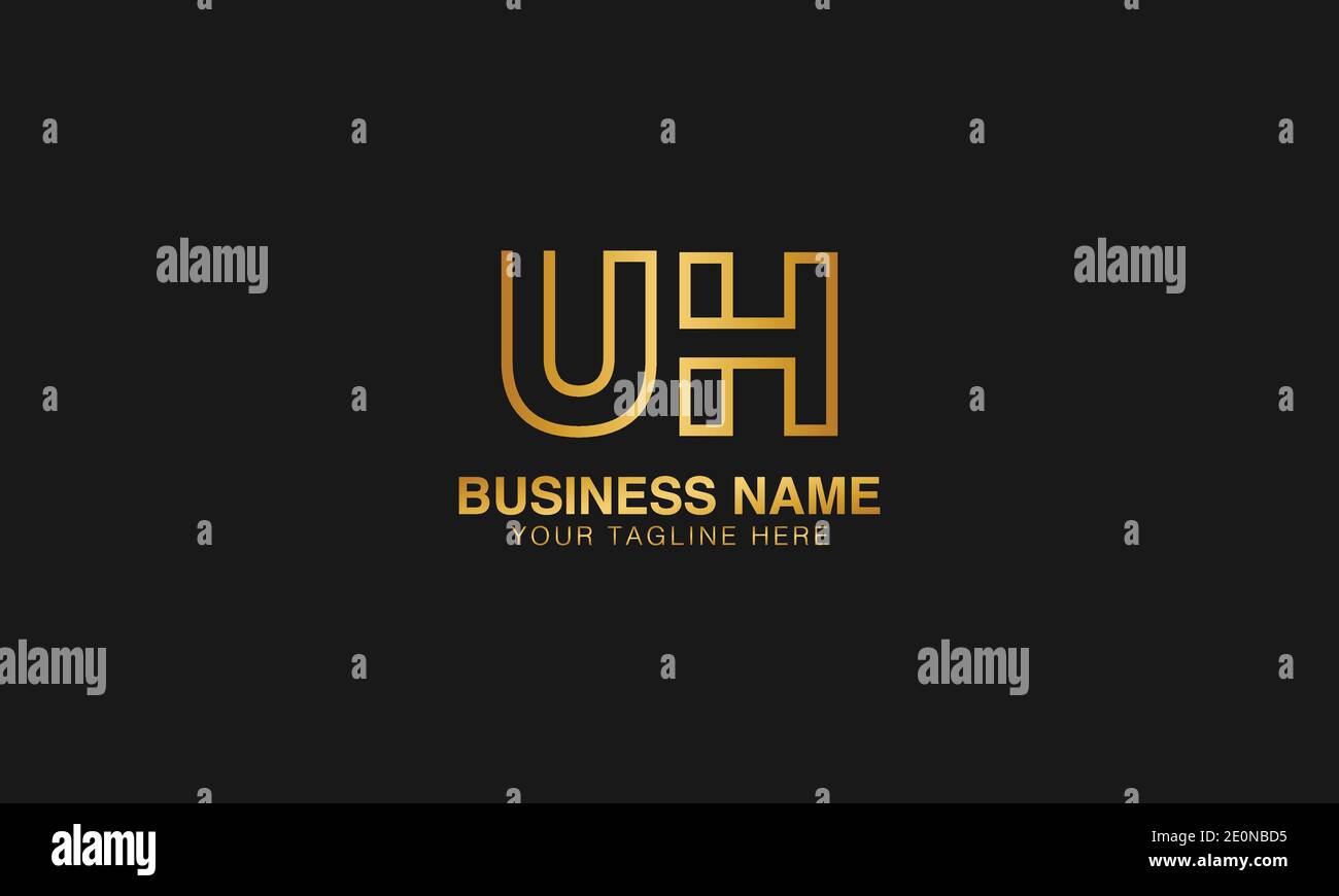 UH U H initial based letter typography logo design vector Stock Vector