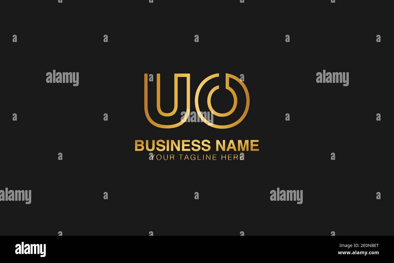 UO U O initial based letter typography logo design vector Stock Vector
