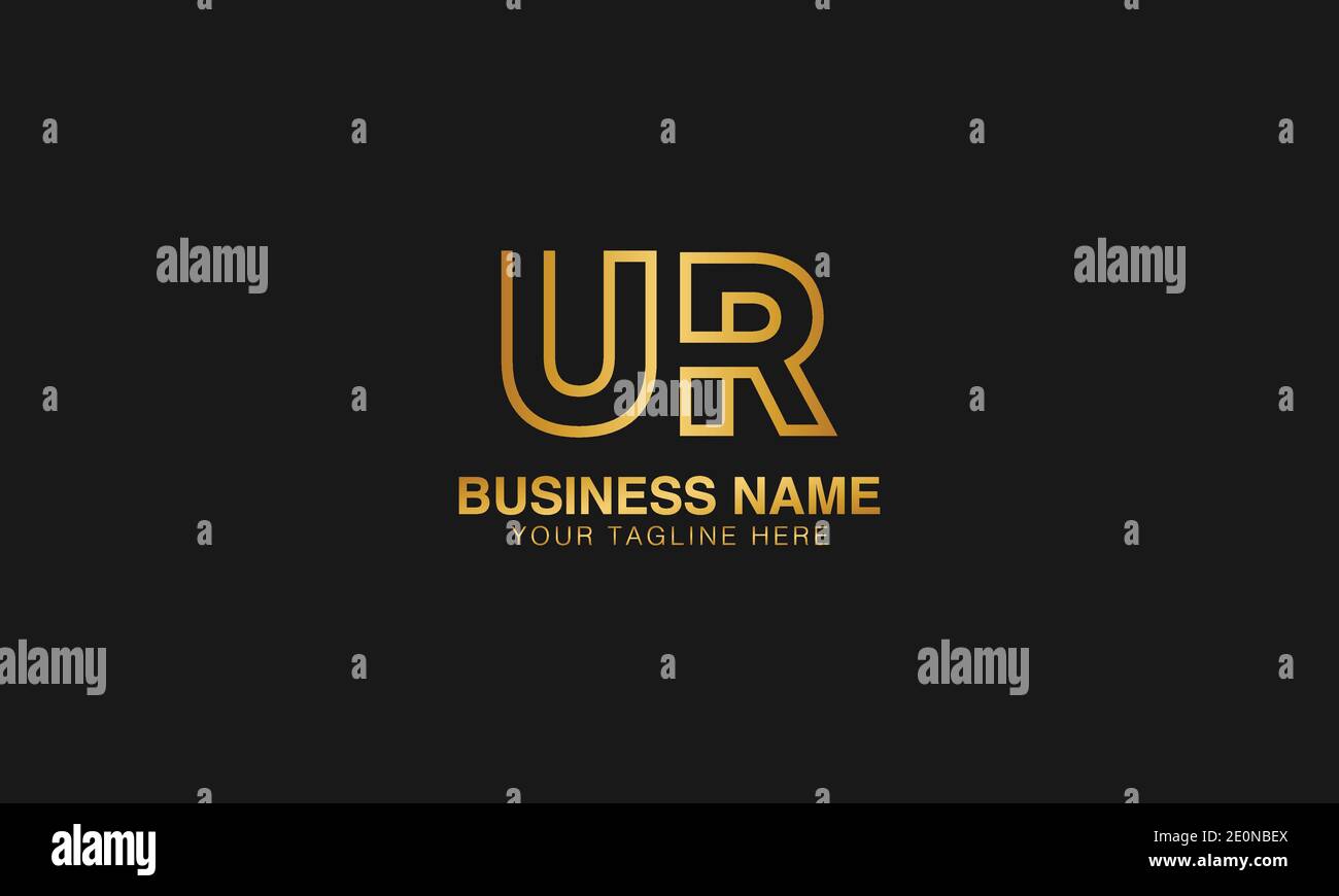 UR U R initial based letter typography logo design vector Stock Vector