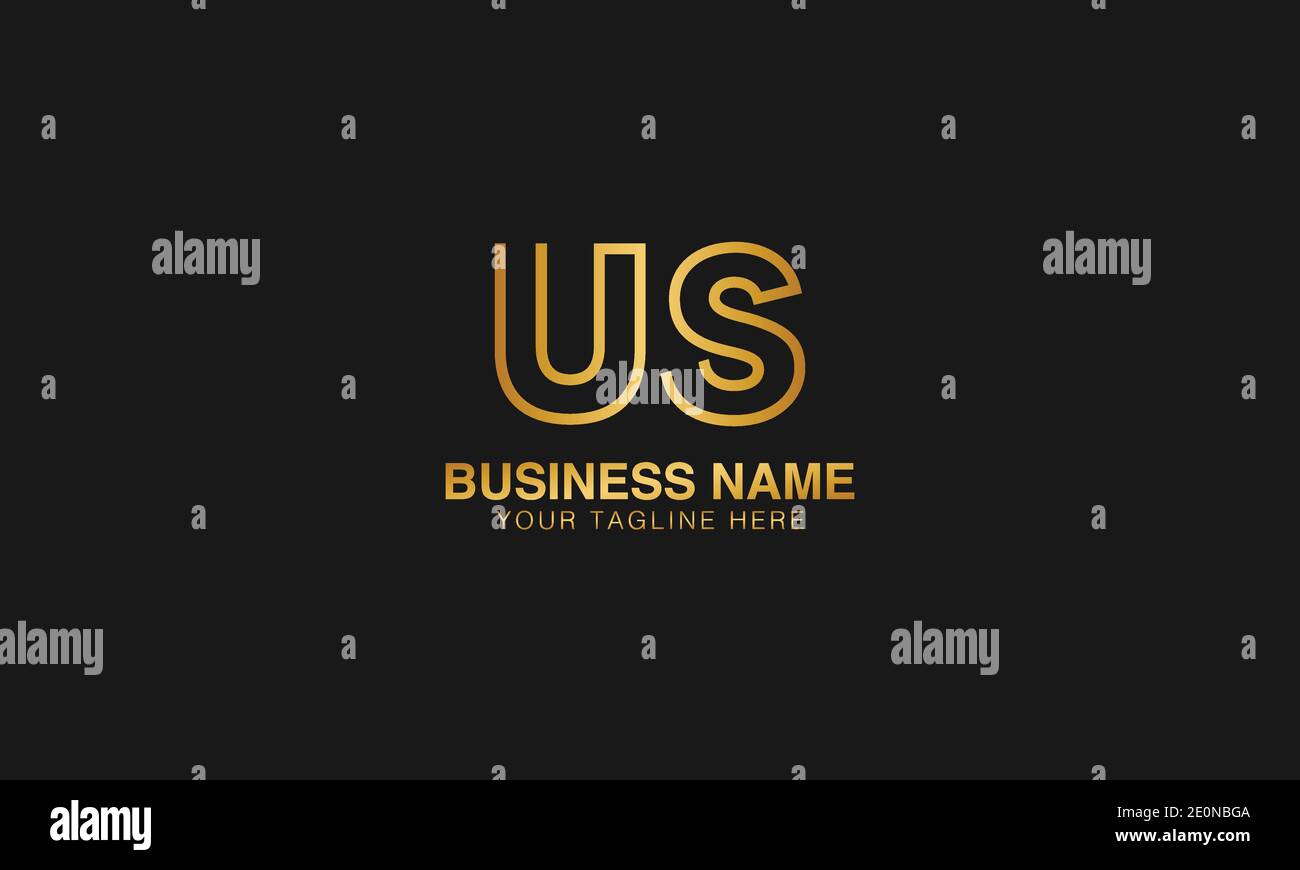 US U S initial based letter typography logo design vector Stock Vector ...