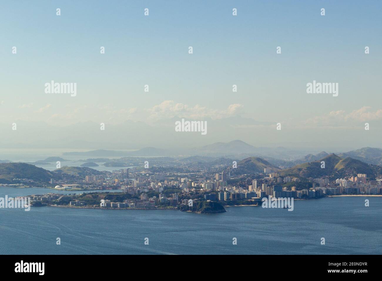 Scenic view down to the City of Rio de Janeiro in Brazil Stock Photo