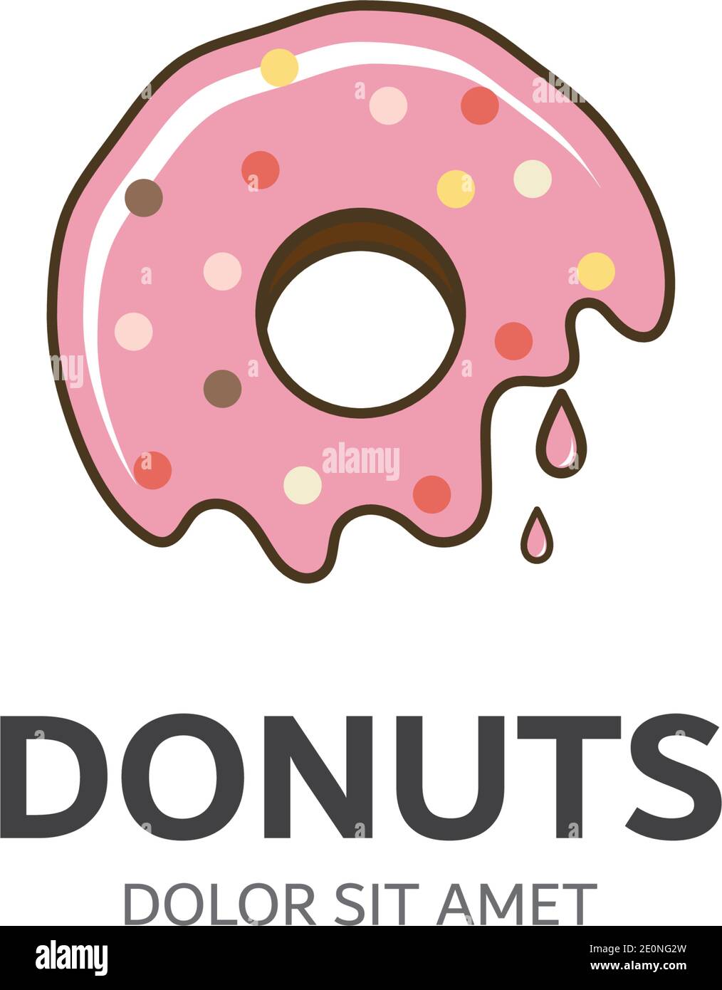 Donuts illustration logo vector template Stock Vector
