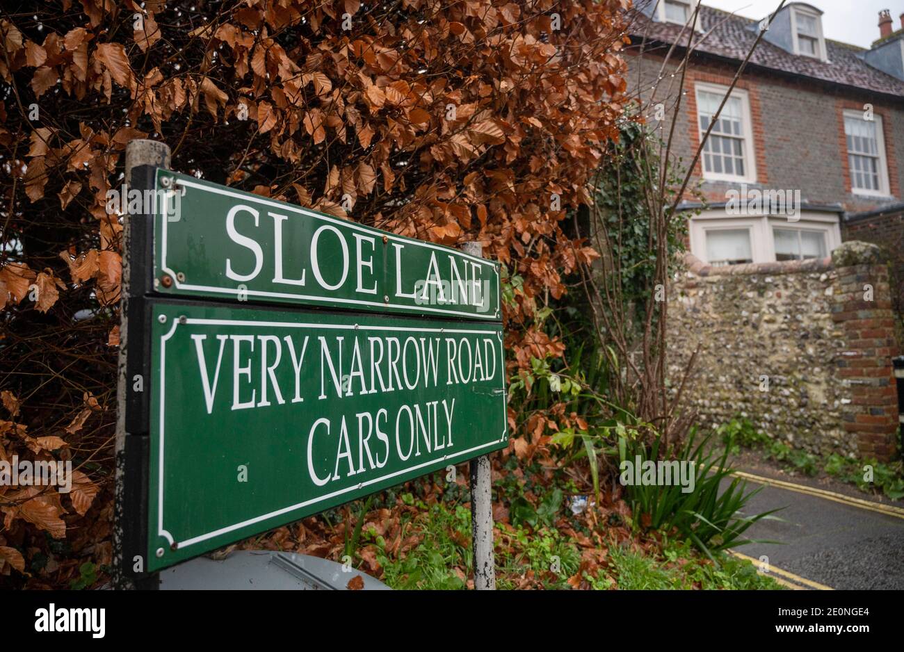 Sloe Lane in Alfriston village East Sussex UK Stock Photo