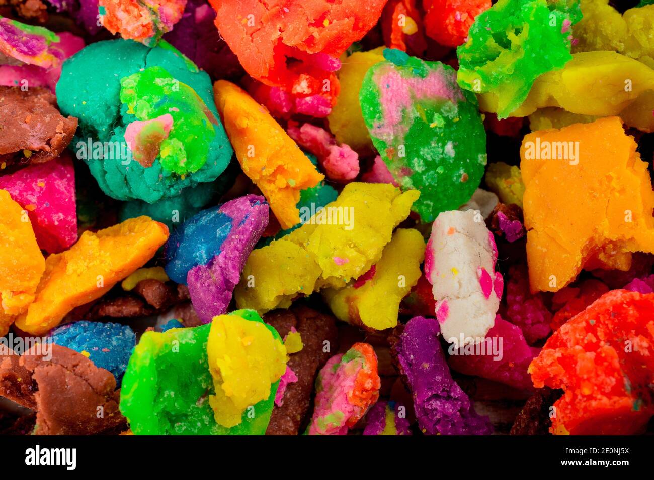 Dry colorful play dough in smal pieces Stock Photo Alamy