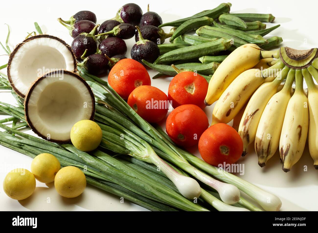 Group of fresh vegetables shot in studio, on white background, Stock Photo