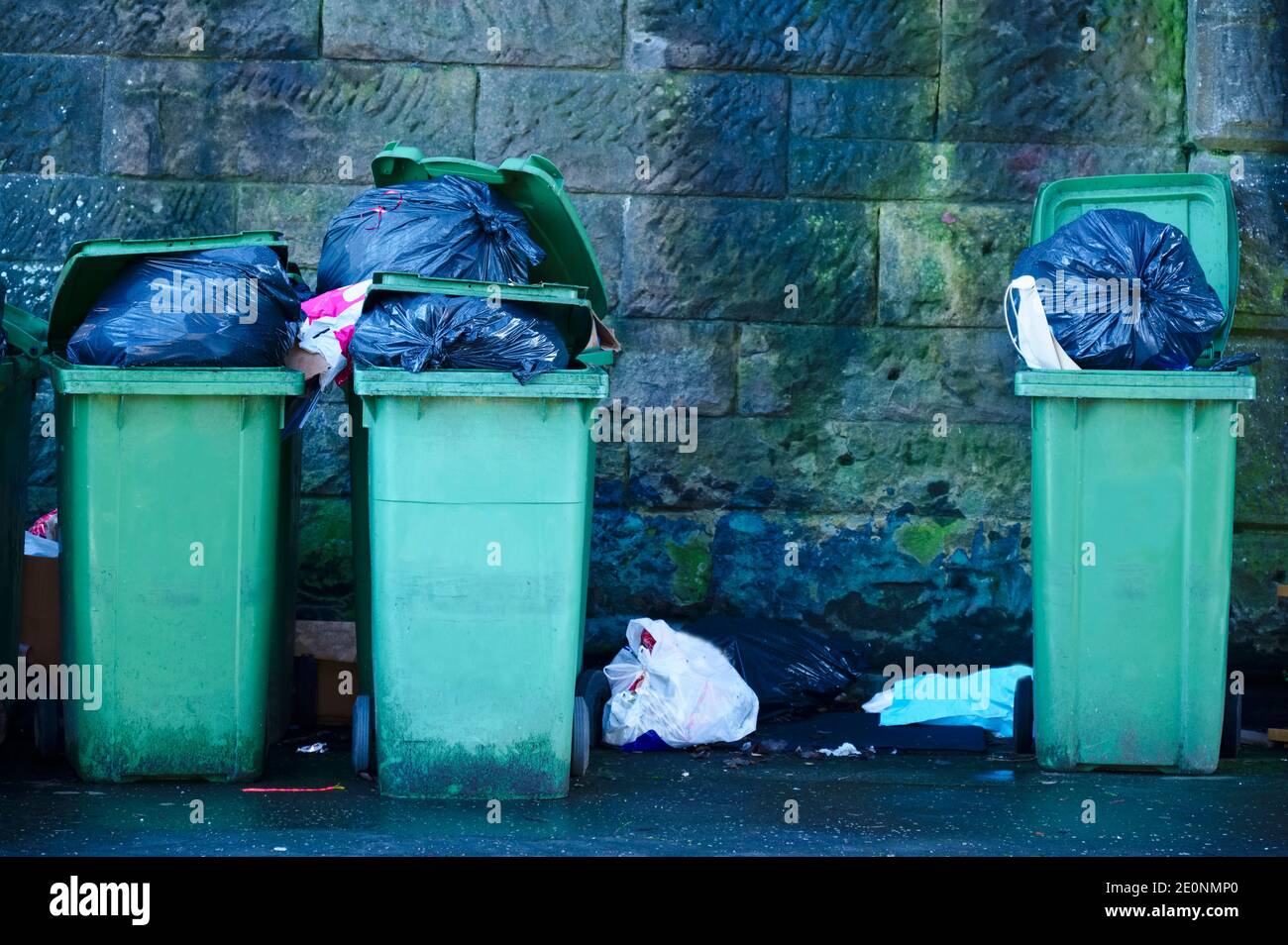 Fly tipping of waste and rubbish black bin bags in residential area Stock Photo Alamy
