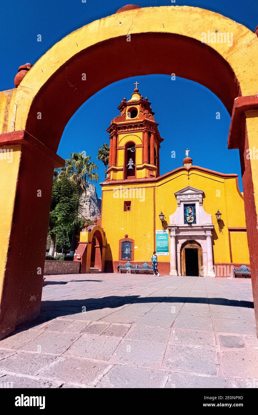 Parroquia San Sebastian church, Bernal, Queretaro, Mexico Stock Photo