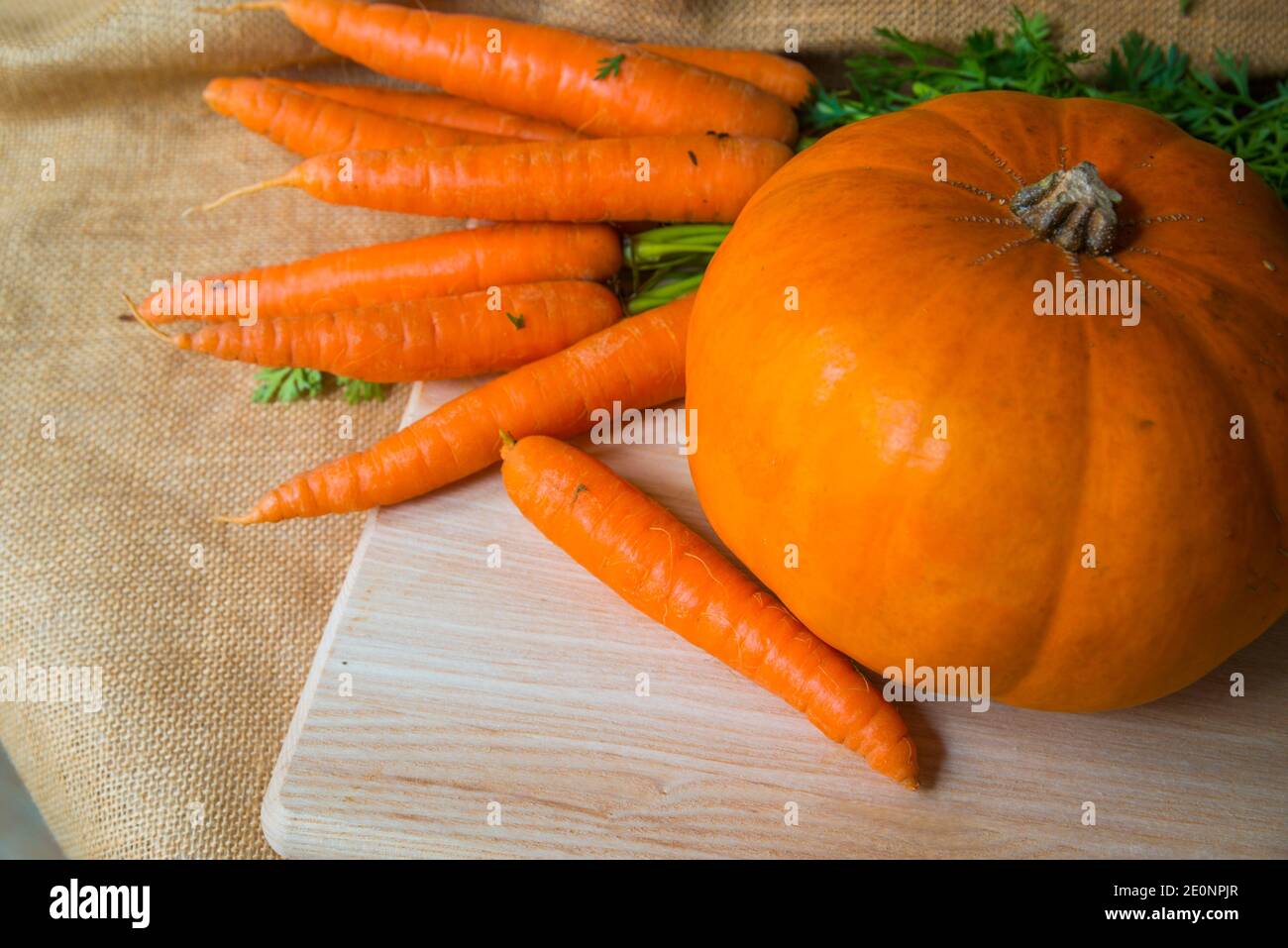 Pumpkin and carrots. Stock Photo