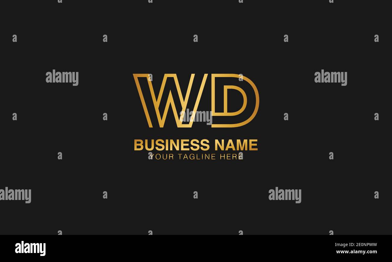 WD W D initial logo | initial  based abstract modern minimal creative logo, vector template image. luxury logotype logo. Typography  initials logo. Stock Vector