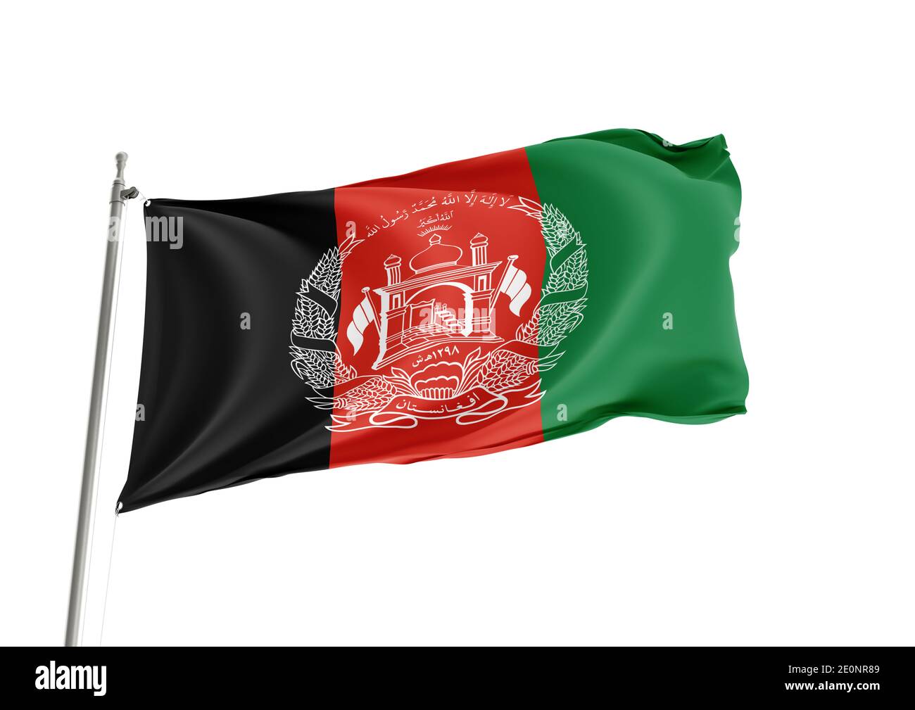 Afghanistan National flag in White Background Stock Photo Alamy