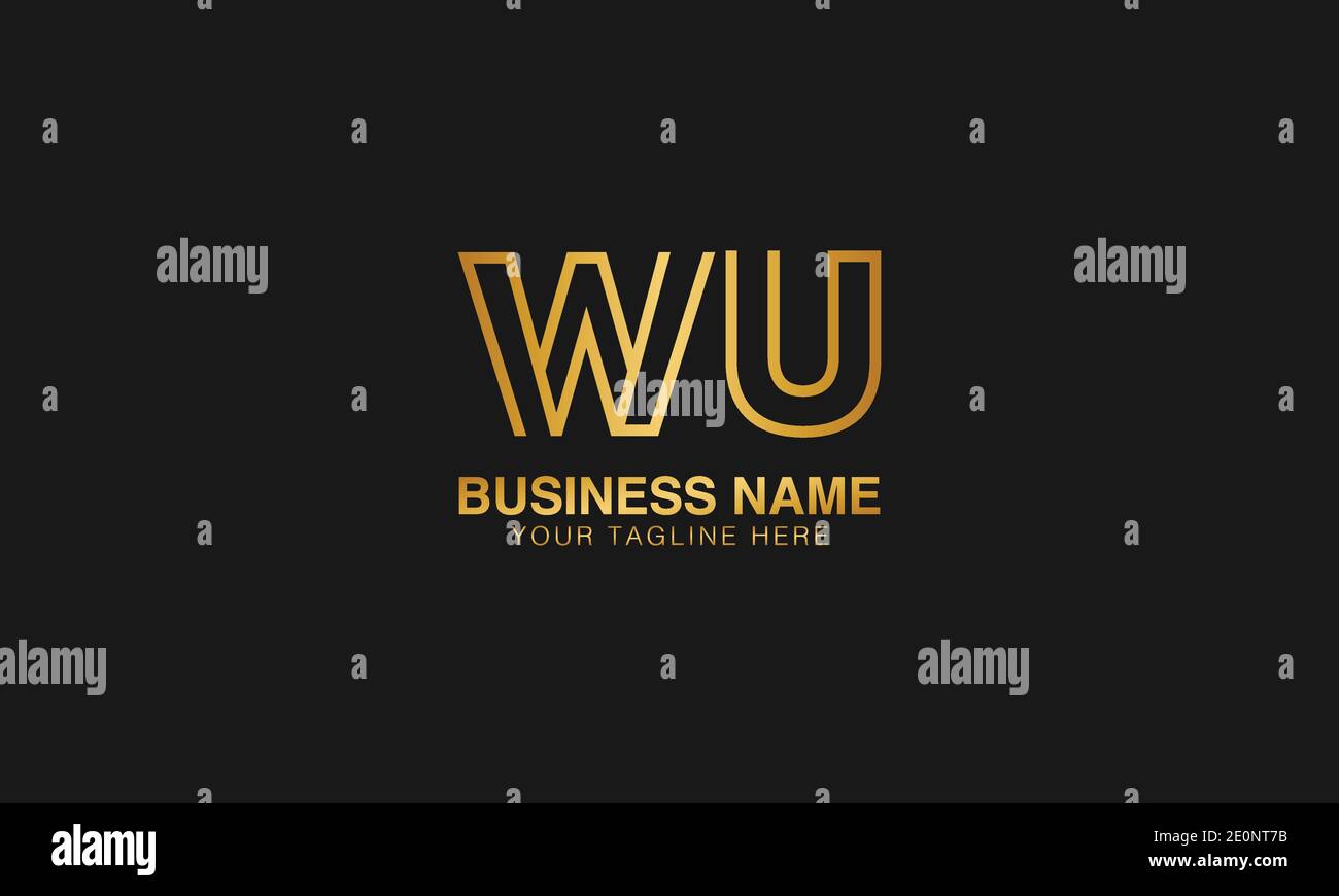 WU W U initial logo | initial  based abstract modern minimal creative logo, vector template image. luxury logotype logo. Typography  initials logo. Stock Vector