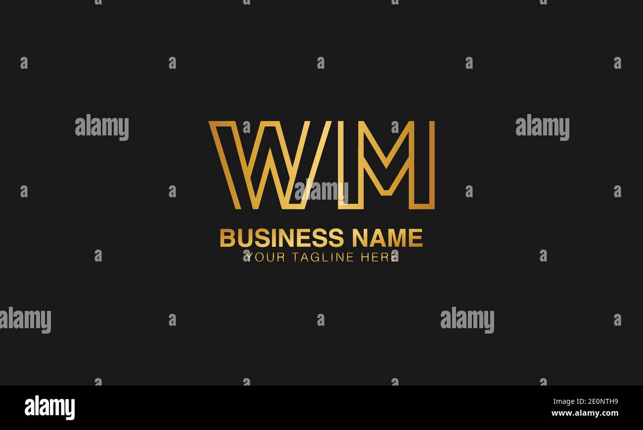 WM W M initial logo | initial  based abstract modern minimal creative logo, vector template image. luxury logotype logo. Typography  initials logo. Stock Vector
