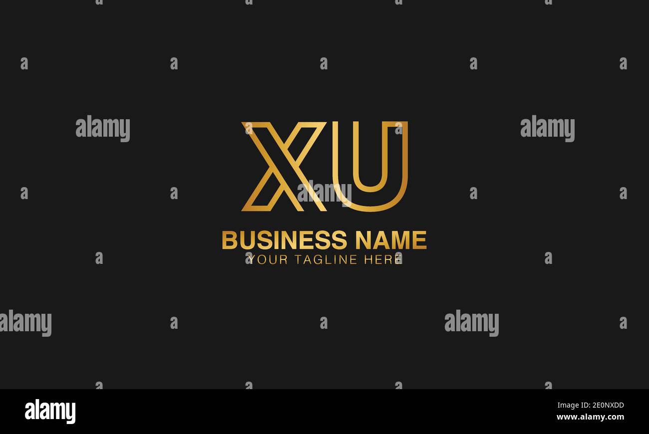 XU X U initial logo | initial  based abstract modern minimal creative logo, vector template image. luxury logotype logo. Typography  initials logo. Stock Vector