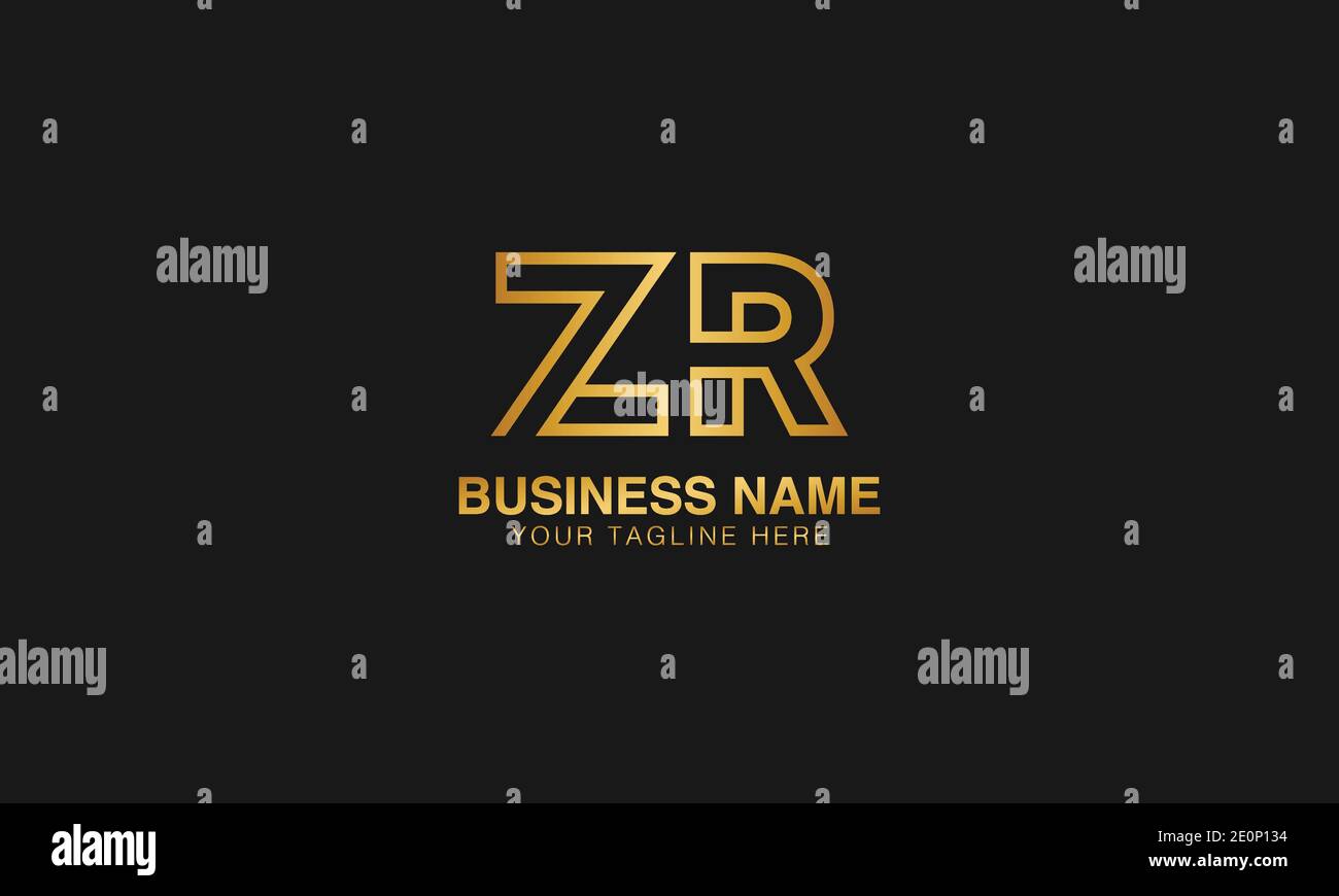 ZR Z R initial logo | initial  based abstract modern minimal creative logo, vector template image. luxury logotype logo. Typography  initials logo. Stock Vector