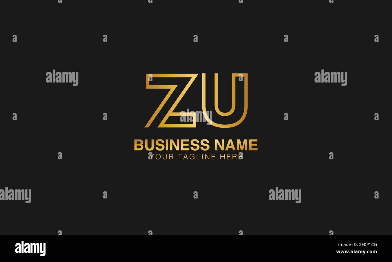 ZU Z U initial logo | initial  based abstract modern minimal creative logo, vector template image. luxury logotype logo. Typography  initials logo. Stock Vector
