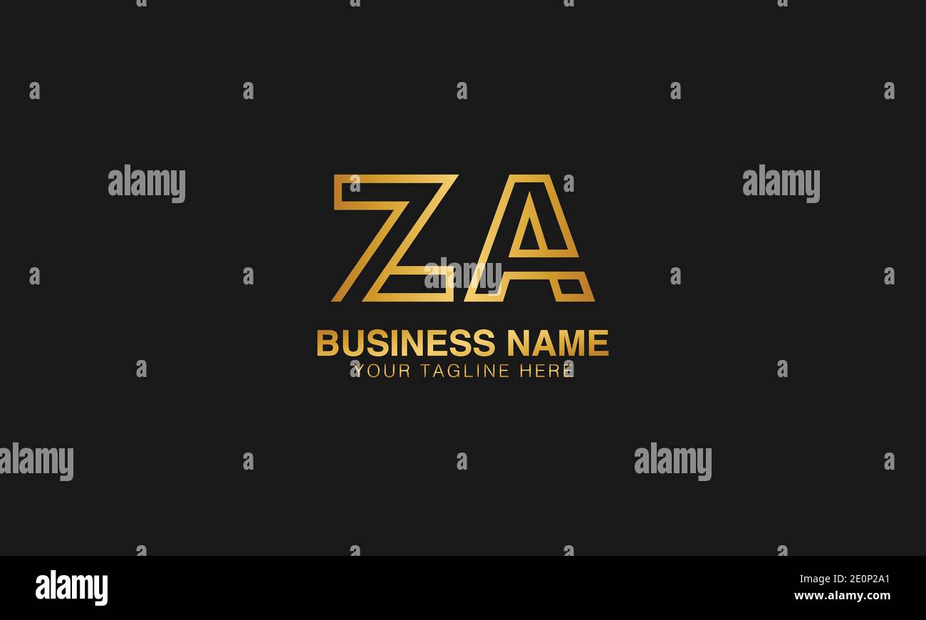 ZA Z A initial logo | initial  based abstract modern minimal creative logo, vector template image. luxury logotype logo. Typography  initials logo. Stock Vector