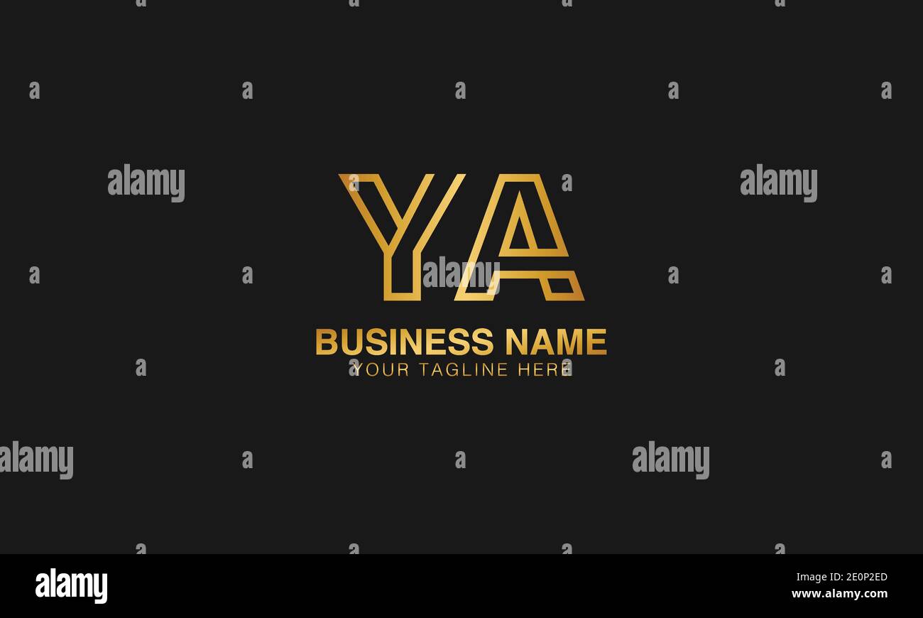 YA Y A initial logo | initial based abstract modern minimal creative logo, vector template image. luxury logotype logo. Typography initials logo. Stock Vector