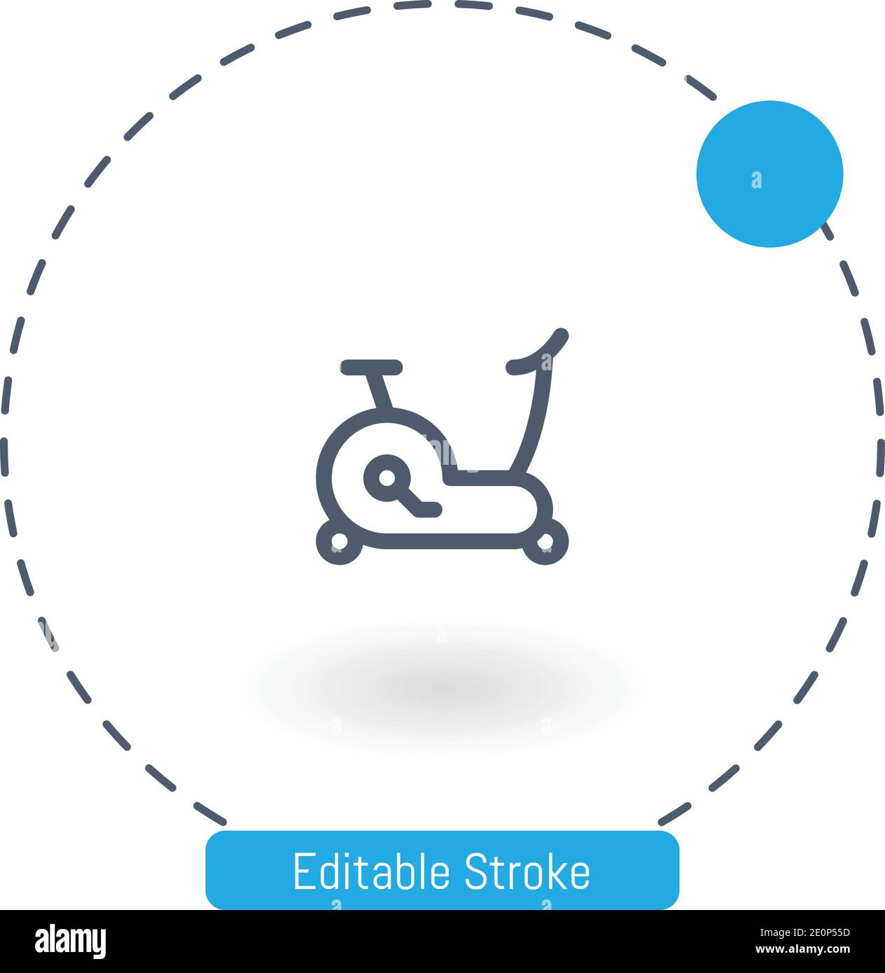 stationary bike vector icon editable stroke outline icons for web and mobile Stock Vector